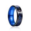 Men's Two-Tone Dragon Pattern Tungsten and Titanium Ring