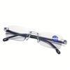 +100~+400 Fashionable anti blue light reading glasses with frameless cut edges for both men and women