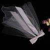 Ribbon Bowknot Long Tulle Marriage Bridal Veil with Fix Hair Clip for Marriage Wedding Celebration Party Accessories