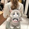 Fur Material Plush Backpack Lifelike Ragdoll Cat School Bag New Stuffed Animal Bag  Daily