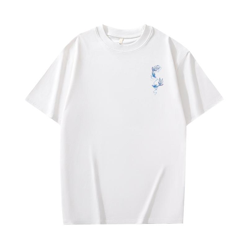 

Men s New 100% Cotton Casual T - Shirt for Summer 2025 Short - Sleeve 4XL