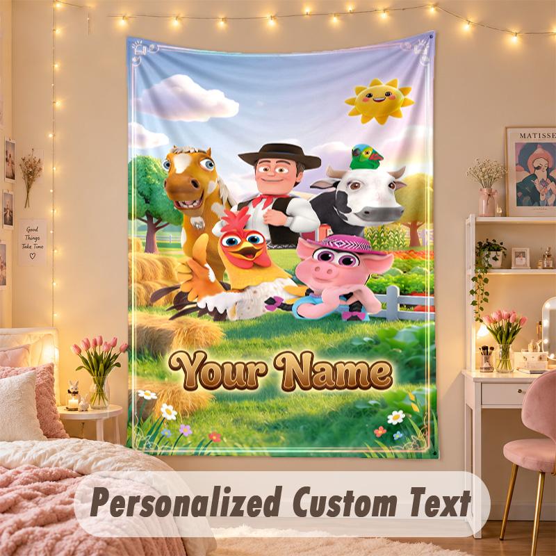 Custom Personalized Tapestry,La Granja de Zenón Print Custom Name Text Wall Art Hanging for Bedroom