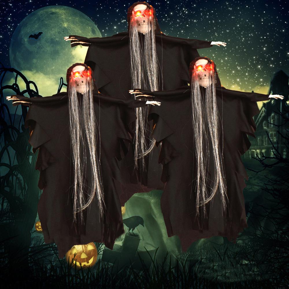 Halloween Hanging Skeleton Ghost Gauze Ornament for Outdoor Decoration