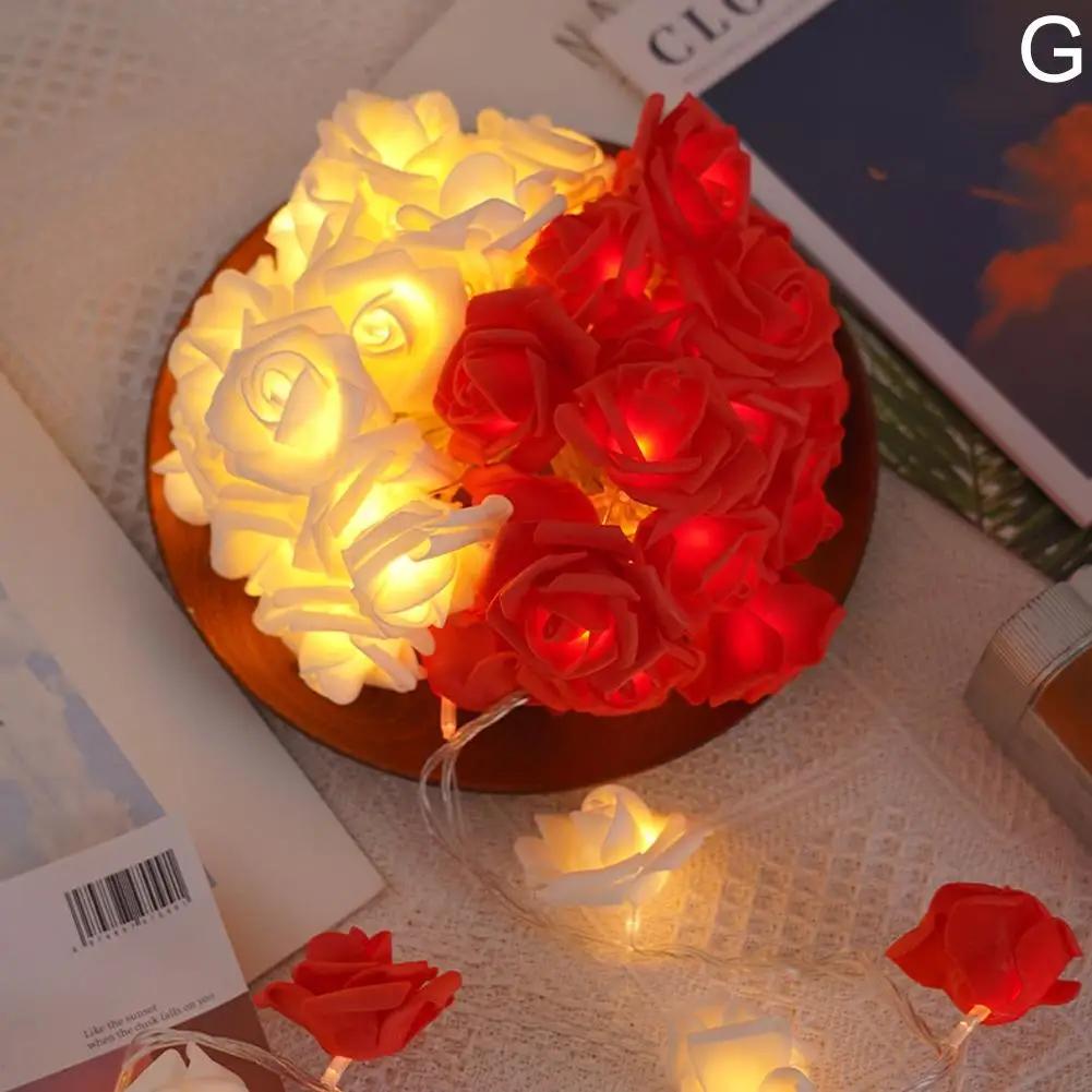 

Светодиодные гирлянды из роз, гирлянды из роз на День святого Валентина, свадьбу, украшение для комнаты в форме сердца, ночник для сада, Рождество A9x5