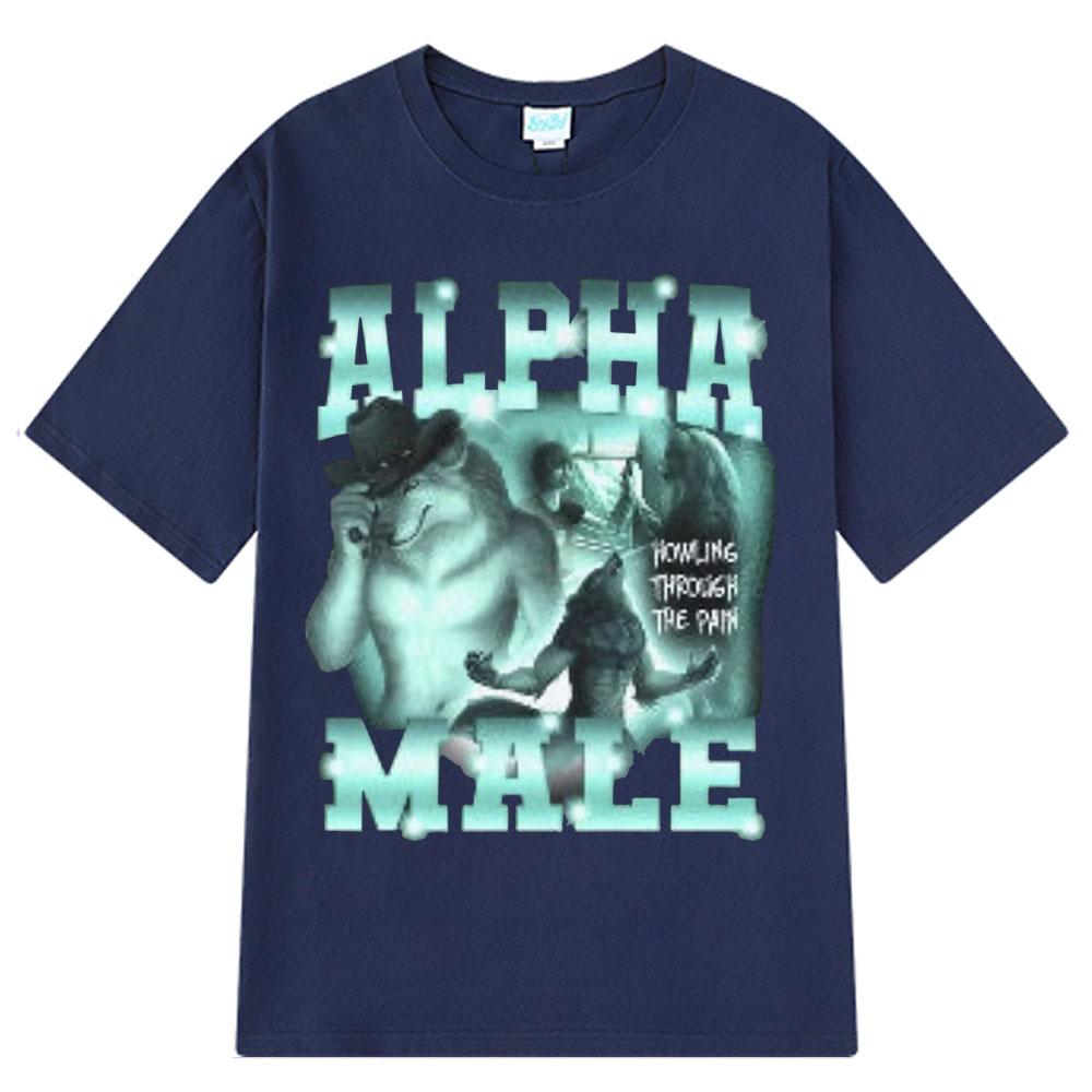 

Alpha Male Funny Wolf Graphic T-shirt Men Women Fashion Design Short Sleeve T-shirts Cotton Casual Oversized T Shirt Tops S