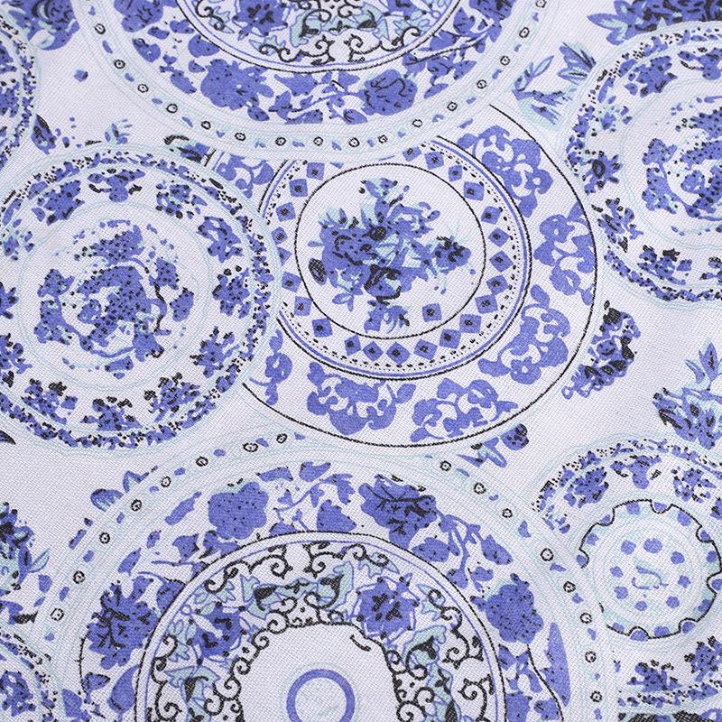 Floral Linen-Style Cotton Fabric for Clothes, Lining, Sofa, Tablecloth, Curtain, and Pillowcase