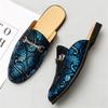 Moda Estiva Nuove Scarpe da Casa Uomo Etniche Graffiti Mezza Pantofola Maschili Lusso Designer Casual Zoccoli Mocassini Mocassini Traspiranti
