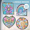 JOYFY 4PCS Window Art Suncatcher Kits Fun Gem Painting Kits Diamond Art and Crafts for Boys Girls Birthdays Christmas Gifts