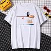2026 New Funny A Black Cat Pattern On Magic Broom Print Tshirt Short Sleeve Streetwear Mens and Womens Tshirt Mens Top