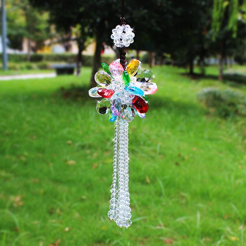 Kryształowa Peonia Pływająca Ozdoba Wysokiej Klasy Kreatywna Ręcznie Tkana Wnętrze Samochodu Zawieszka do Samochodu