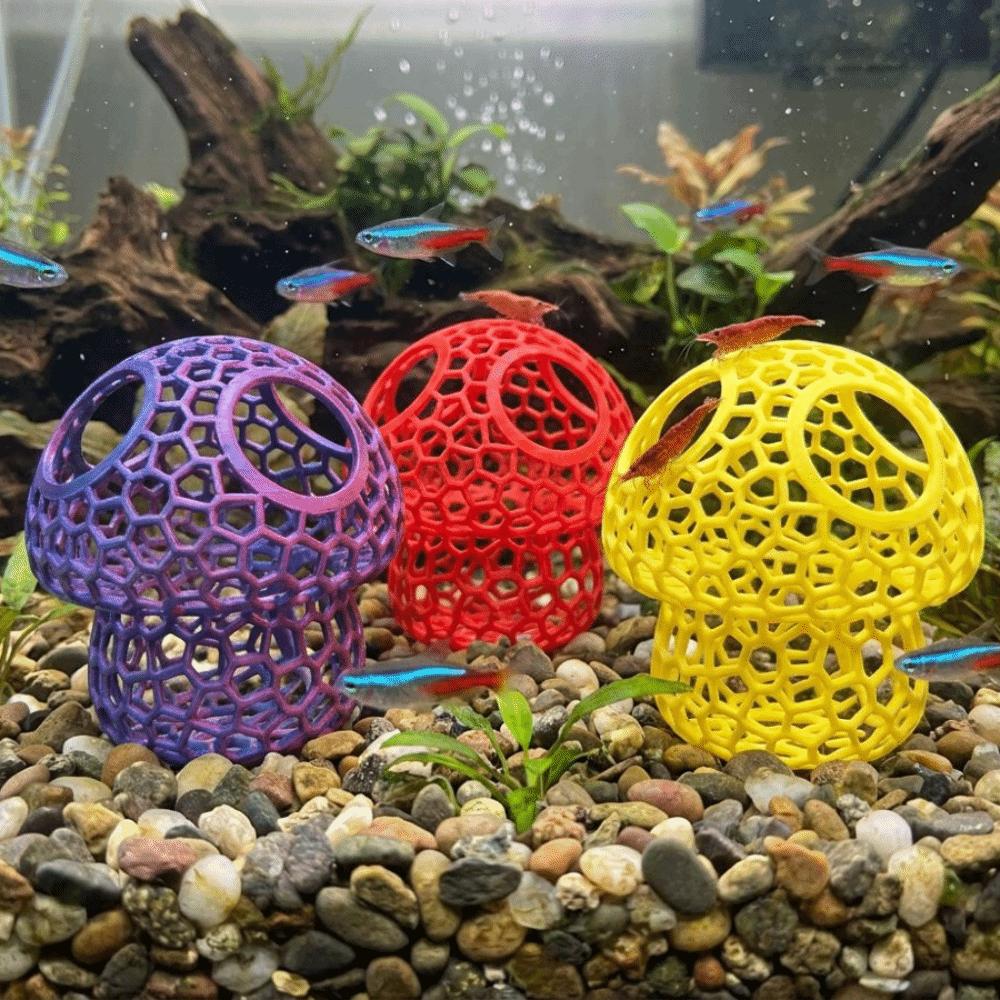 Hollow Out Fish Shrimp Hideout Shelter Simulation Mushroom Betta House  Landscape Decoration