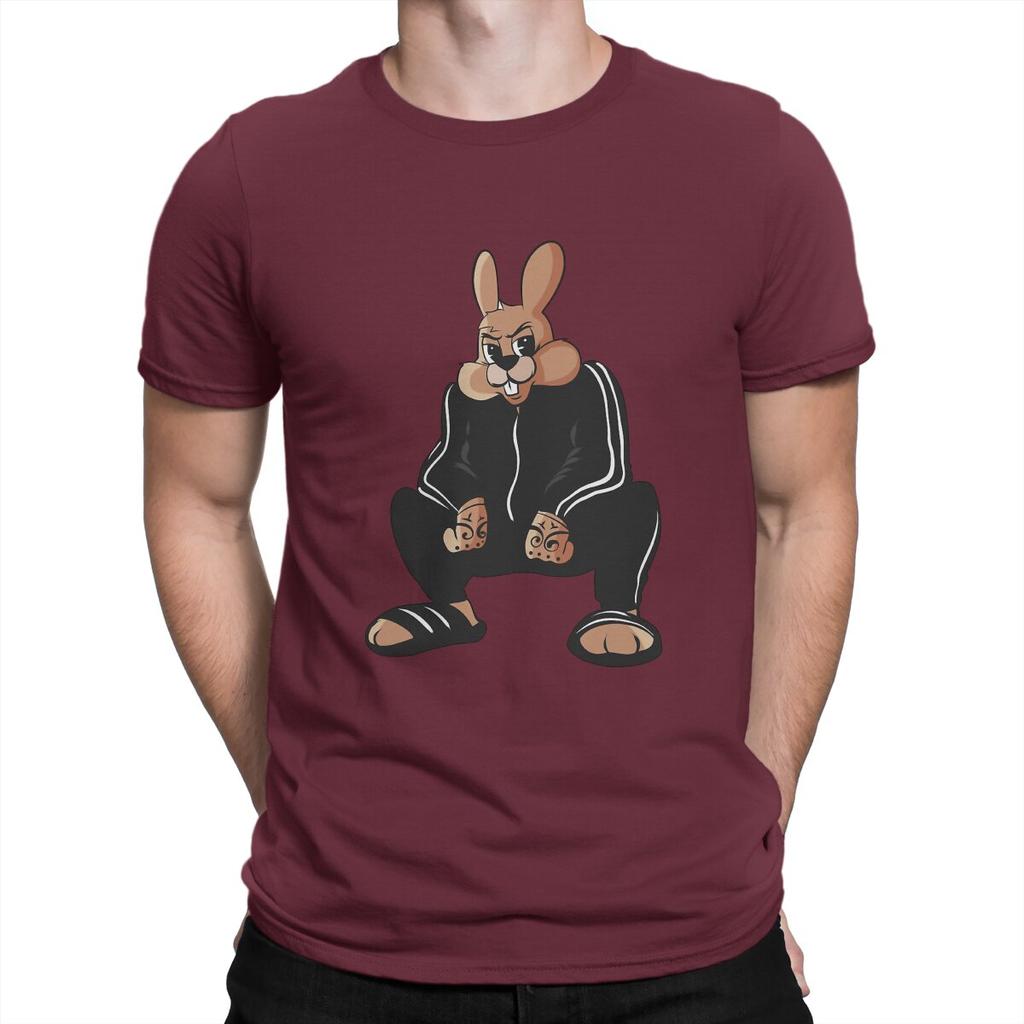 Rabbit Russian Cyka Blyat Mans TShirt Nu Pogodi Well Just You Wait Wolf Hare Cartoon Crewneck Tops Fabric T Shirt Humor