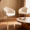 Fogia Upholstered Chair Elegant Glamour Lamb Boucle Teddy Jumihome