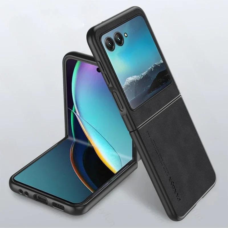 Lambskin Leather Cover for Motorola Razr 60 Ultra /25 Razr 60/50/40 Ultra 60 Ultra Shockproof Hard Plastic Phone Case