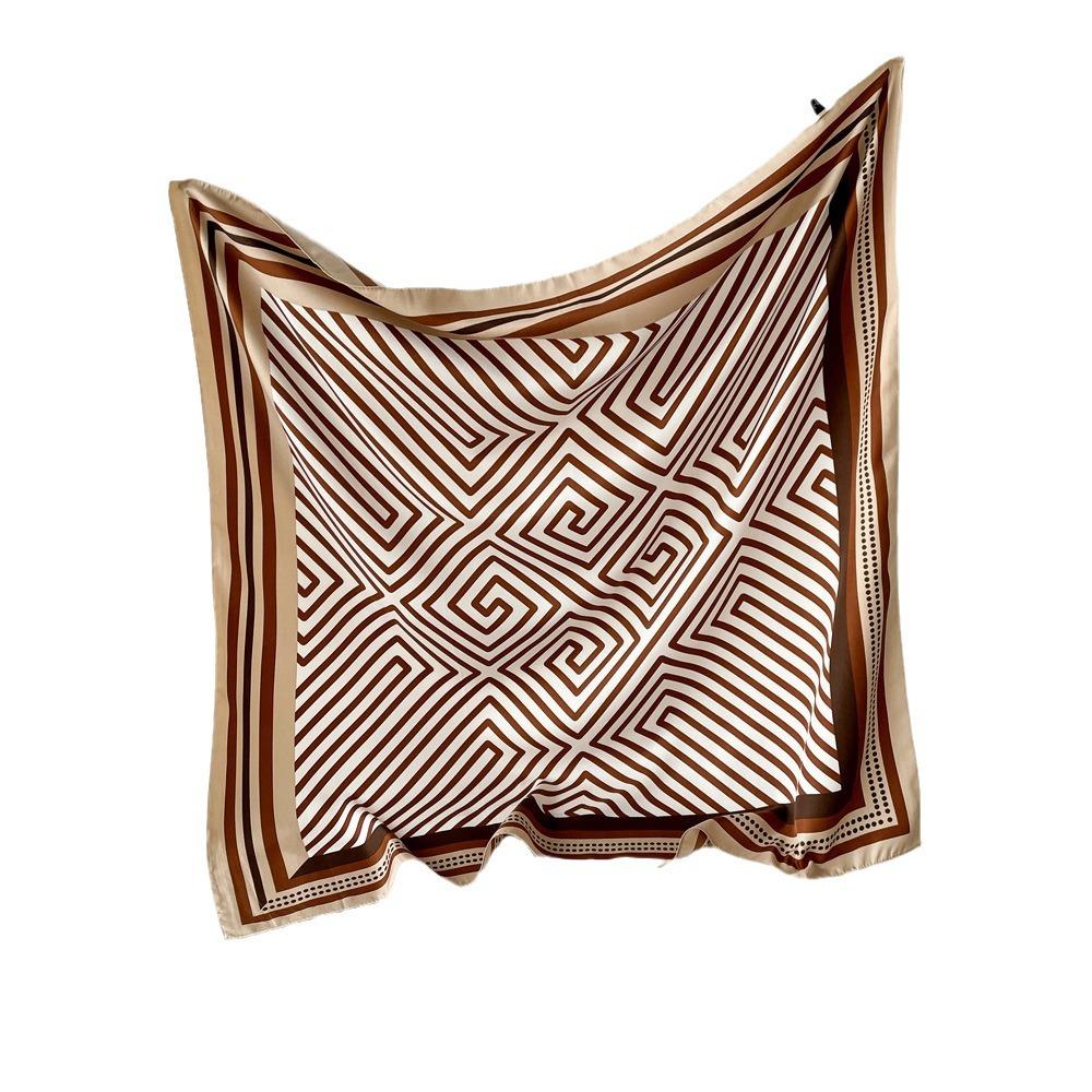 New Scarf Striped Summer Thin Shawl Light Breathable Sunscreen Shawl Twill Square