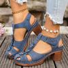 Anti-slip Women's Platform Sandals, Large Size, Thick Heel, Round Toe, Casual Shoes