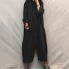 Damen Umlegekragen Langarm Lockerer Taillenbereich Lockerer Schnitt Hemdstil Overall