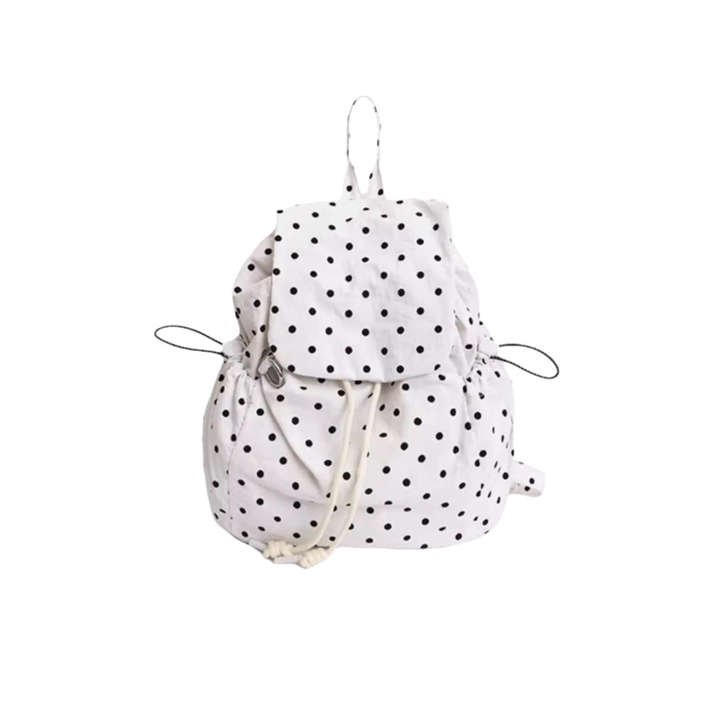Multiple Pockets Large Capacity Backpack Drawstring Lace-up Lightweight Backpack Casual белый