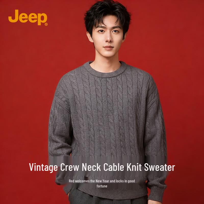 JEEP Men s Japanese-Style Loose Fit Pullover Sweater 3XL