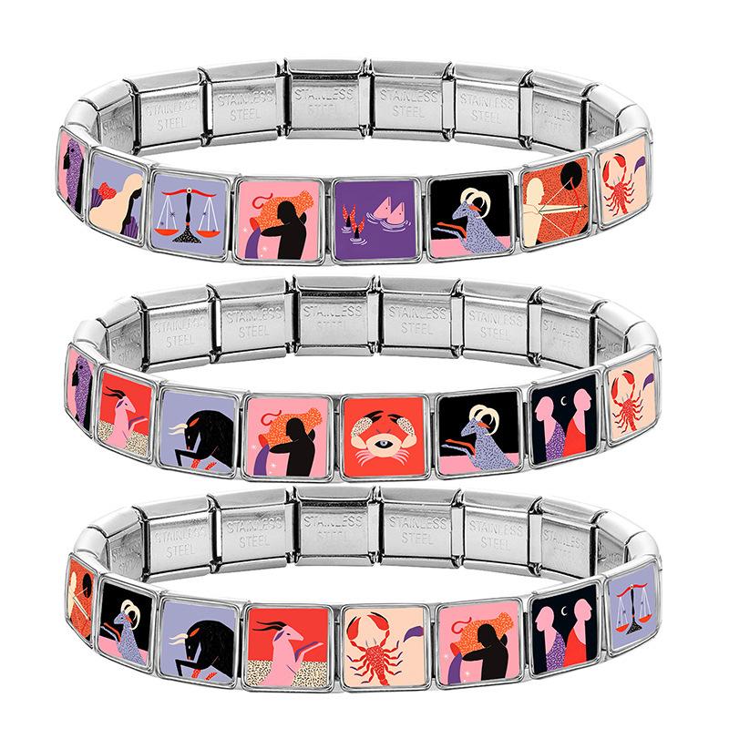 Stainless Steel Trendy DIY Charm Bracelet with Creative Stitching