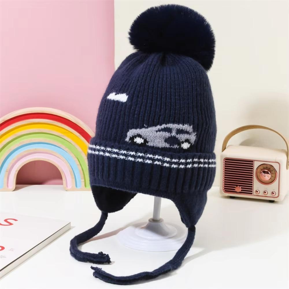 

Cartoon Dinosaur Boys Girls Ear Protection Hat Winter Children Knitted Hats Warm Baby Thicken Beanies Cap Kids Accessories