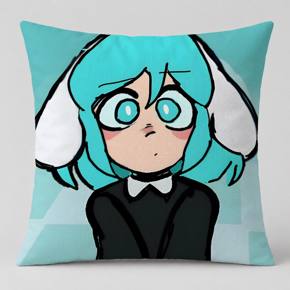 Pattern Psycho Cuties Cushion Cover Short Plush Cushion Cover Double Sided Print Washable Sofa Pillowcase Home Decor Gift
