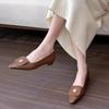 Fashion Spring Women's  Pumps Shoes Fashion Elegant Slip on Low Heels Ladies Elegant Pointed Toe Mary Jane Shoes