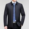 Middle-aged Men's Dad's Autumn Business Casual Jacket Simple Solid Color Thin Lapel Jacket Spring and Autumn Top