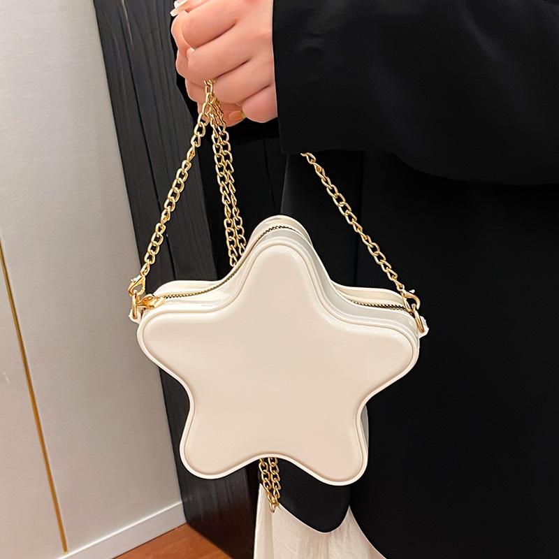 New Product Personality Simple Solid Color Little Star Box Bag Women's Fashion Versatile Cute Chain Messenger Change Bag
