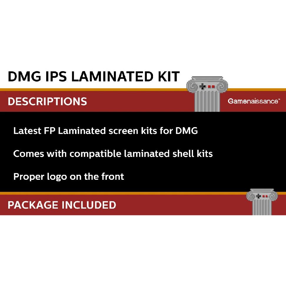DMG IPS housing for Game Boy Funnyplaying Laminated LCD screen for DMG shells