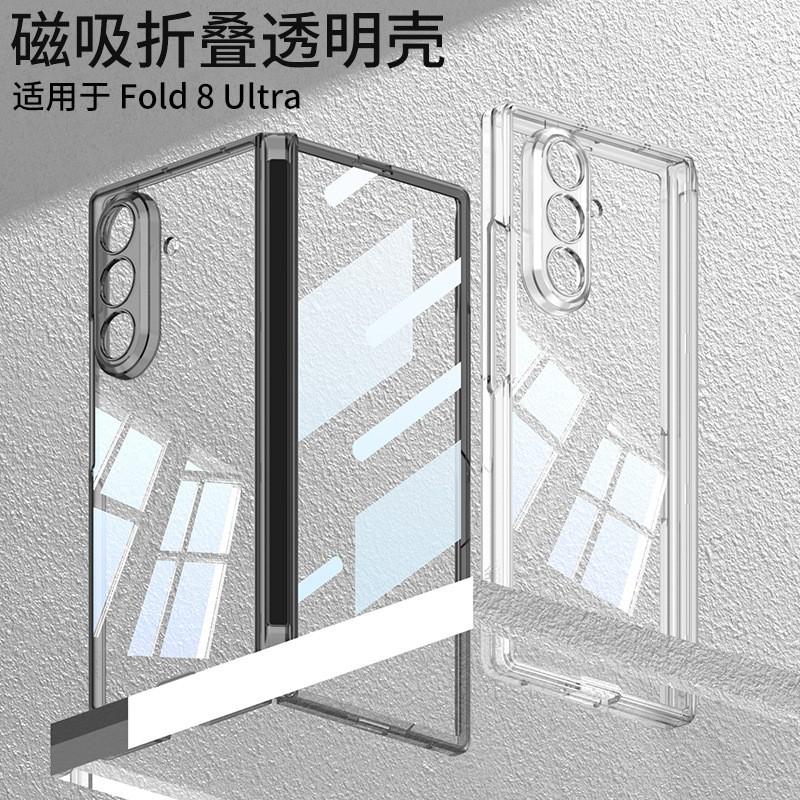 Magnetic Snap-On Case With Built-in Screen Film Galaxy Z Fold8 Ultra Transparent PC Protective Cover