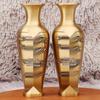 Brass Dragon and Phoenix Vases: Auspicious Home Decor Pair for Living Room, TV Cabinet, or Shop