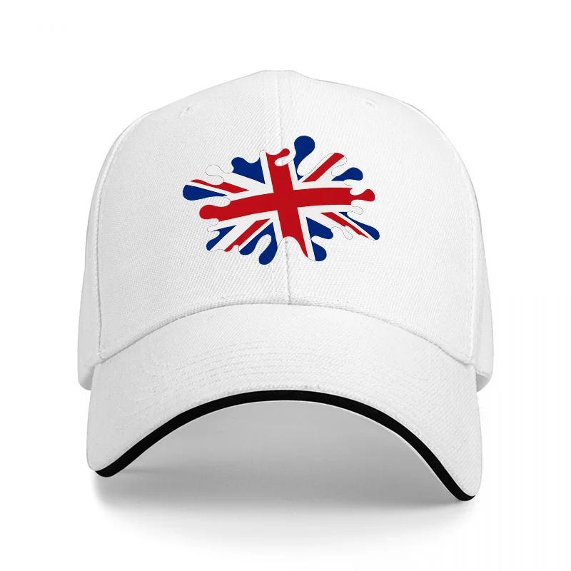 Union Jack Flag Embroidered Black Baseball Cap Classic British Design Adjustable Fit for Men and Women