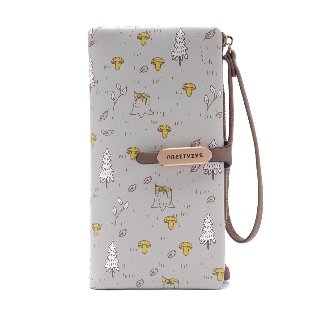 Portafoglio Lungo da Donna Fantasia Alberi Carini Design Foresta Ragazza Portamonete con Zip Signora Porta Documenti Carte di Credito Portafoglio a Busta in Pelle PU Borsa per Soldi