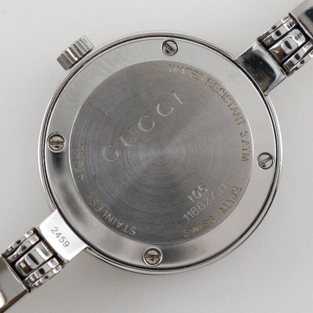 Gucci G circle Hodinky 105 logo bílý ciferník Nerezová ocel Křemenné Analogový displej Dámské Použité