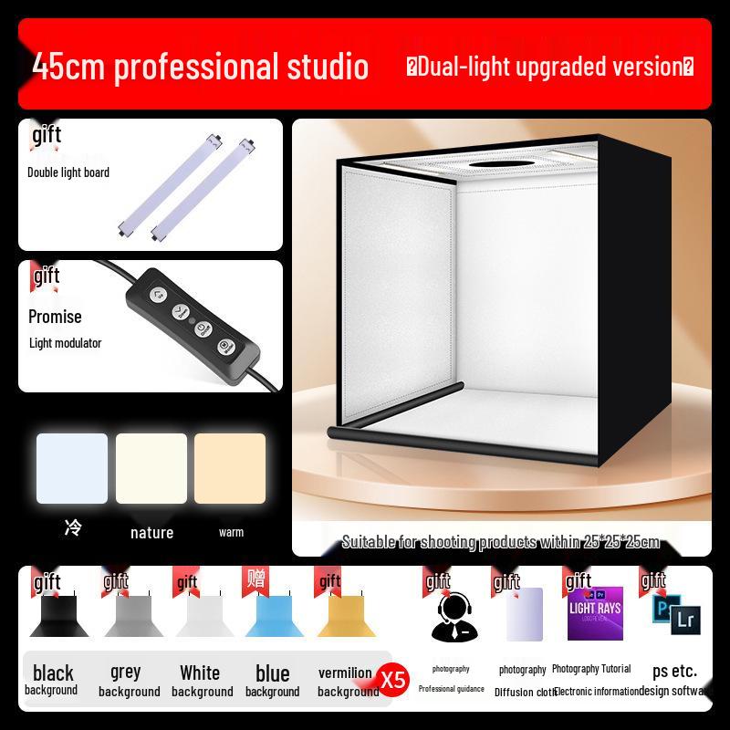 Professional White Background Light Box for E-commerce Photography, Small Still Life and Ghostless Image Shooting