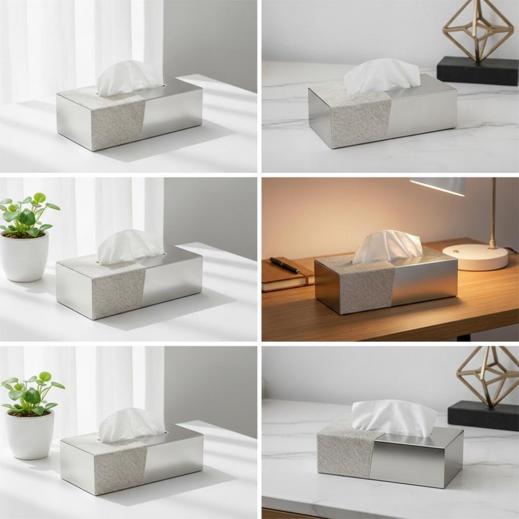 Tissue Holder BiColor Box Cover Rectangular Dispenser for Living Room, Bedroom, Coffee Table