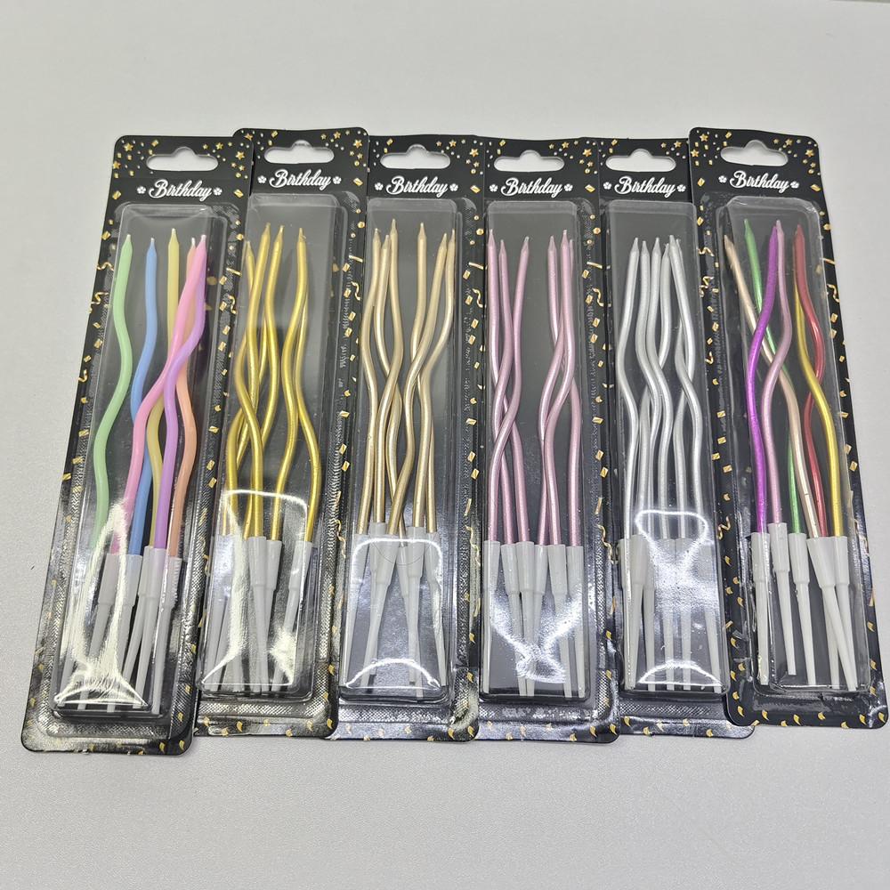 6/12 /36/72pcs/20setBirthday Candles Spiral Cake Candles  Long Thin Cake Candles For Wedding Party And Cake Decoration