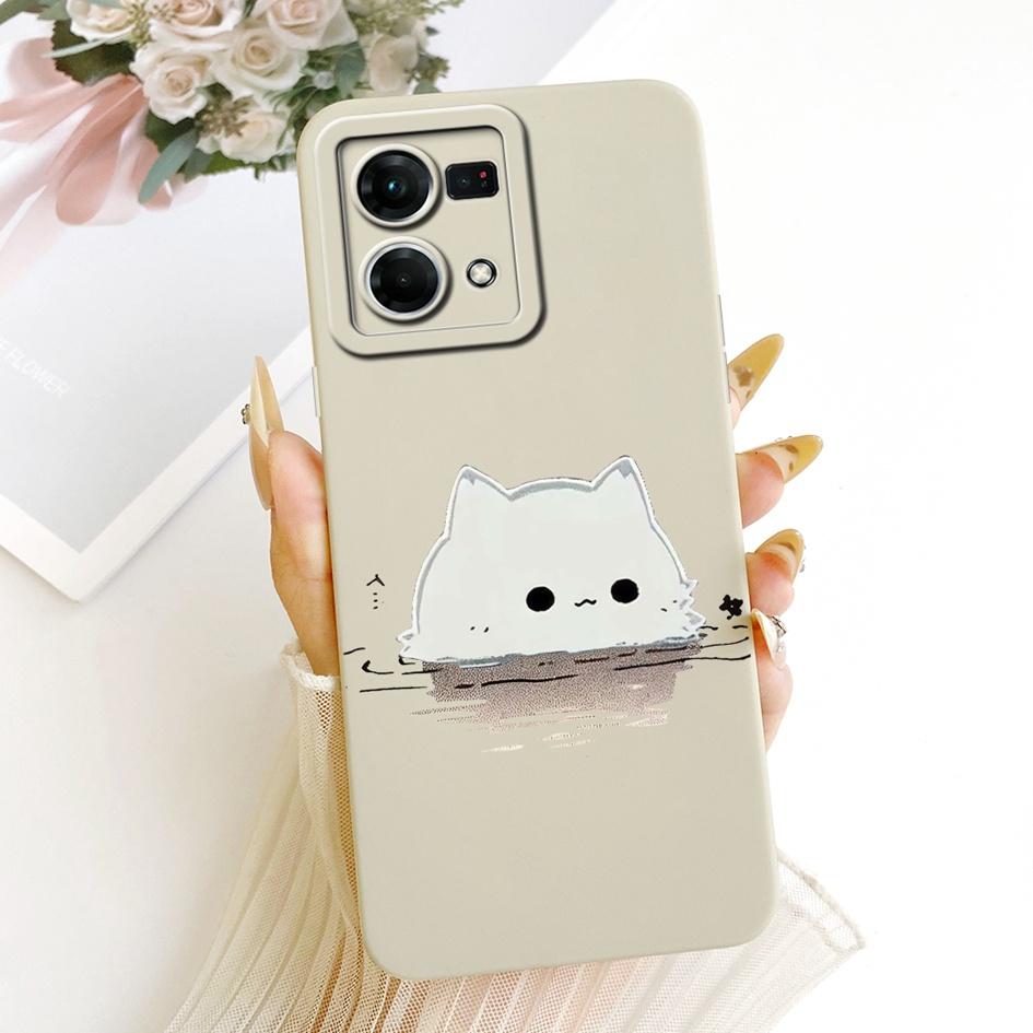Case For OPPO Reno 7 8 4G Cover CPH2457 CPH2363 Lovely Cartoon Soft Silicone Matte Bumper For OPPO F21 Pro Cases F21s Pro Fundas