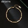 Elegant Multi-Layer Zirconia Crystal Bracelet Women Titanium Steel Geometric Design Gold Plated Fashionable Style