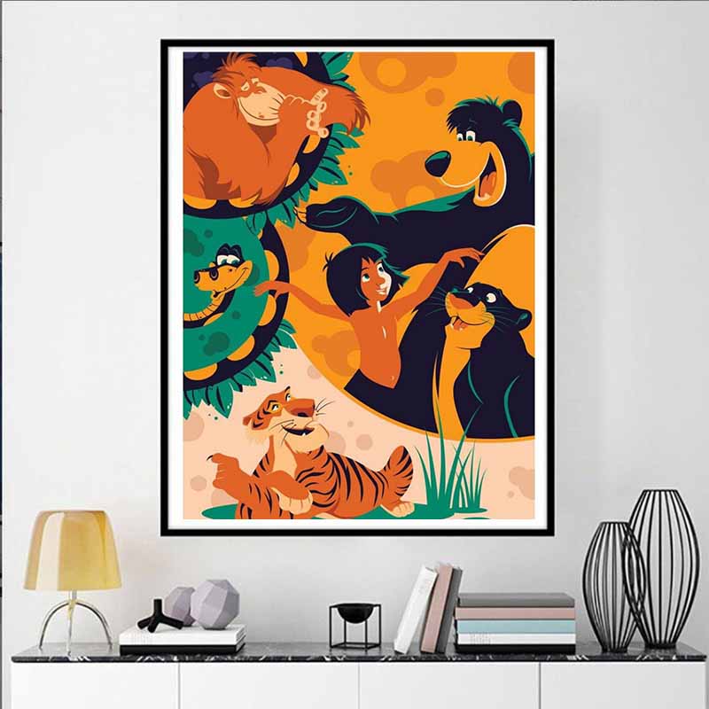 Disney Diamond Painting Jungle Prince Illustration Cute Cartoon Cross Stitch Set Creative Sewing Mosaic 5D DIY Home Decor