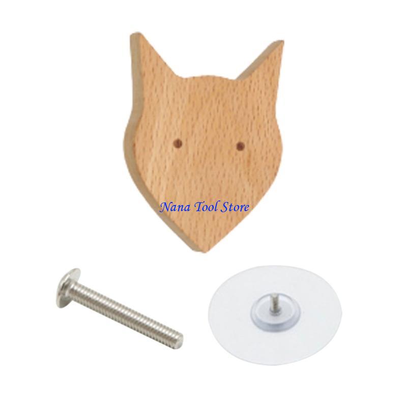 31GJ Furniture Knob with Fun Animal Wooden Drawer Handle Handle