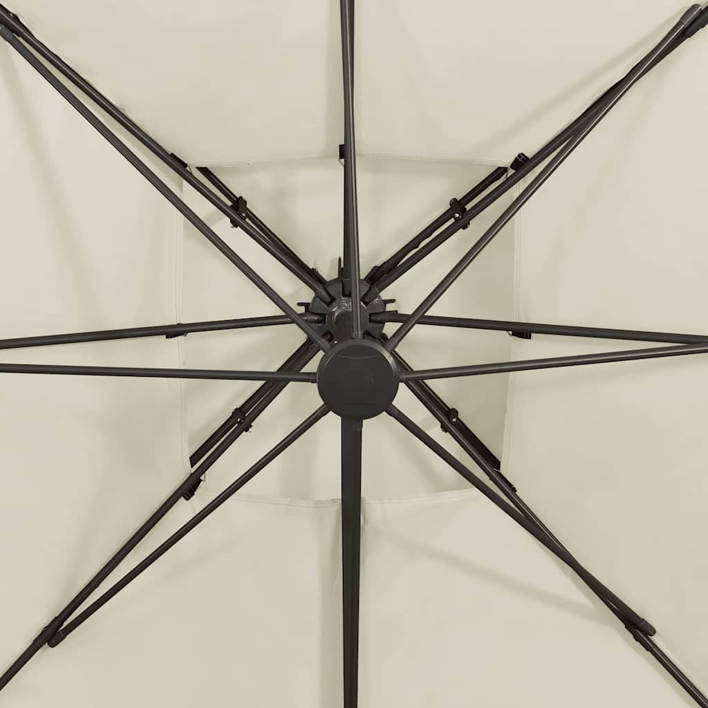 Cantilever Umbrella with Double Roof 300 x 300 cm Sand