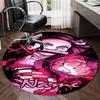 Custom Name Demon Slayer Printed Round Rug Carpet Chair Rug Area Rug Entryway Doormats,for Office Chair Living Room Bedroom Kitchen Room.