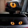 2pcs 12*10cm Cute Simulation Cat Eyes Car Stickers 3D Vinyl Decal for Rearview Mirror Car Head Engin
