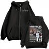 Re del Pop Michajackson Era Bad Felpa con Cappuccio e Zip Uomo Donna Harajuku Streetwear Giacca Felpa Pile Casual Zip-Up Pullover