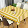 1pc Yellow and White Striped Tablecloth, Suitable for Kitchen, Dining Room, Party and Home Decoration tablecloth.PMJ