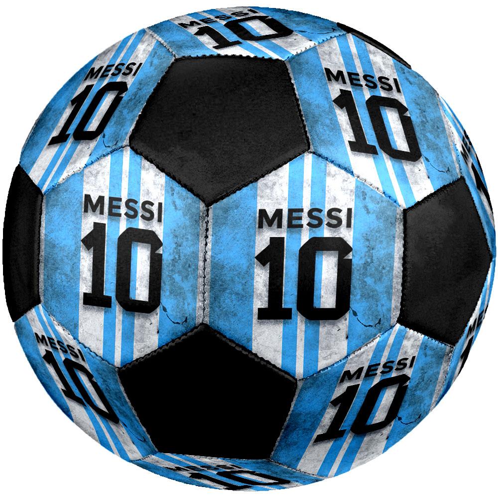 Lionel Messi Size 5 Soccer Ball, Machine-Stitched PVC, Durable & High Bounce, All Ages Fit, Fan Merchandise, Matches & Outdoor Use.