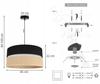 Hanging Lamp, Ceiling Chandelier, Lampshade 45Cm, Black