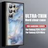 Clear Marble Flower Pattern Case For Samsung Galaxy S26 S25 S24 S23 Ultra S22 Plus S25 FE A56 A36 A26 A55 A54 A15 5G Phone Cover